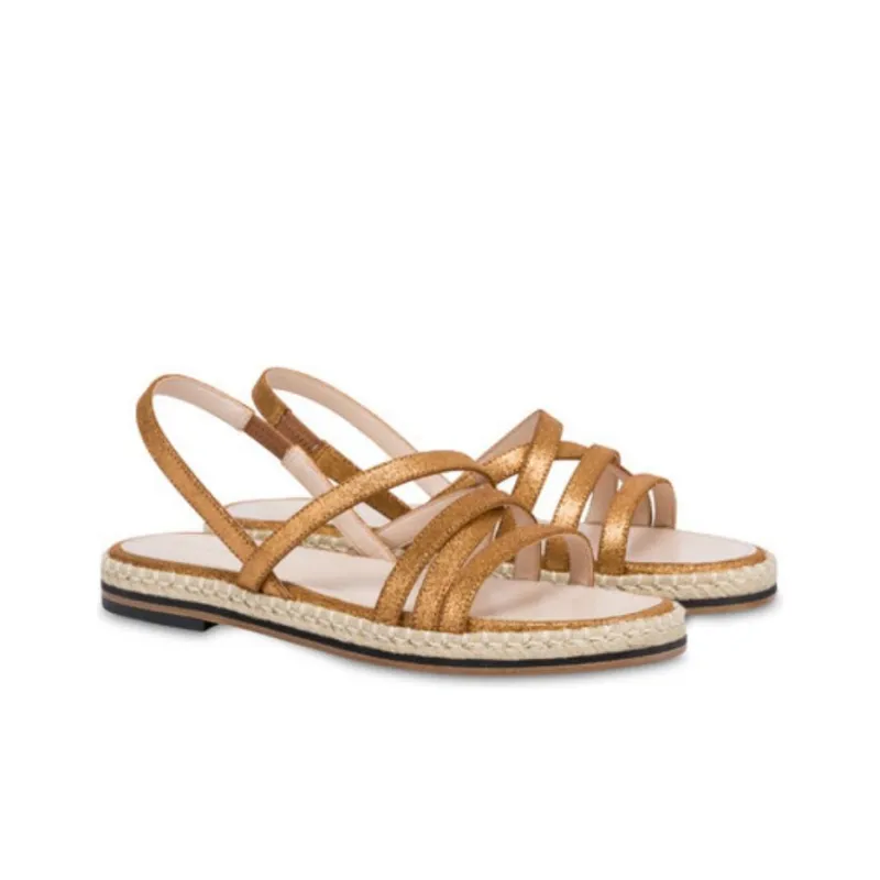 Pollini Playa Strap Sandals Women's Gold-2