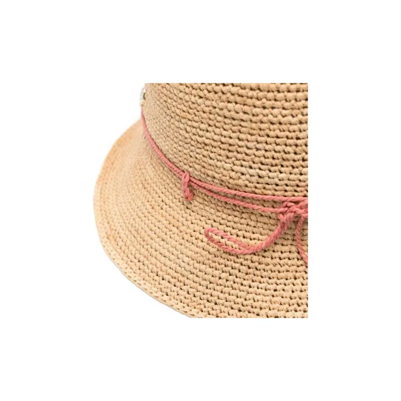 HELEN KAMINSKI Nylon Elastane Raffia Bucket Hats Women's Brown-1