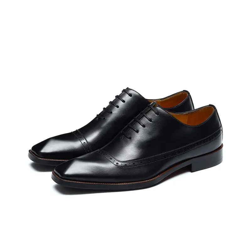 ASTON M.JAZZ Dress Shoes Men Low Top Black/Gray/Yellow Brown-1
