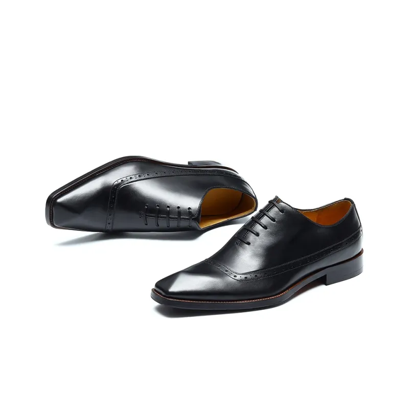 ASTON M.JAZZ Dress Shoes Men Low Top Black/Gray/Yellow Brown-2