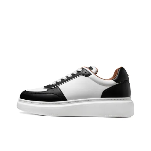 THOM WILLS Casual Versatile Trainer White Sneakers Low Top Skateboard Shoes Men's Black White