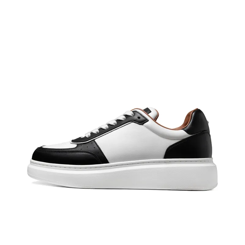 THOM WILLS Casual Versatile Trainer White Sneakers Low Top Skateboard Shoes Men's Black White-0