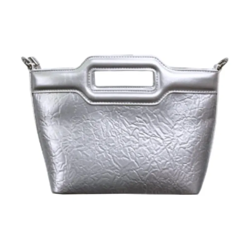 CULTIVATOR PU Handbag Shoulder Bag Crossbody Bag Small Size Women's Silver/Black-3