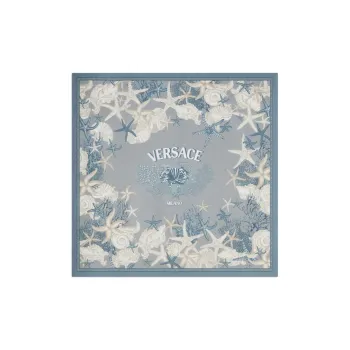 VERSACE Silk Silk Scarves Men's Blue