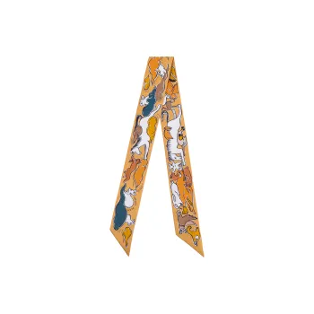 HERMES Silk Scarves Unisex Yellow