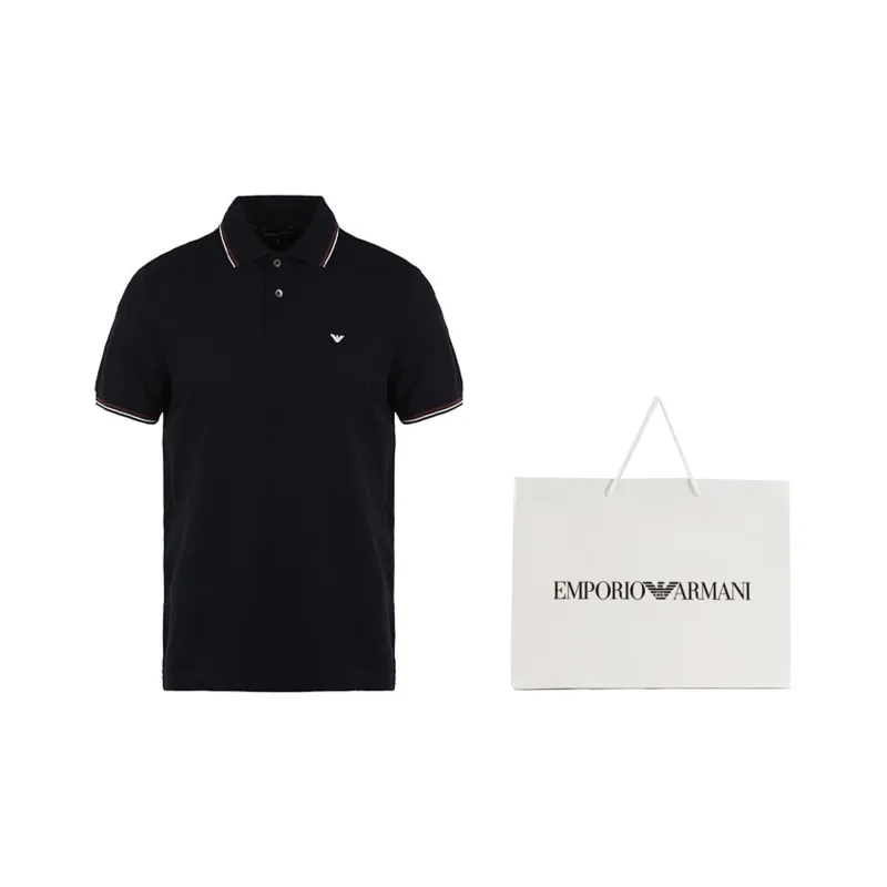 EMPORIO ARMANI Logo Printed Short Sleeved Polo Shirt-3