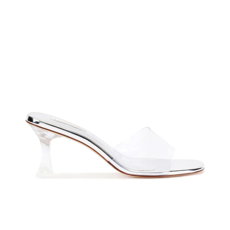 Larroude Slide Slippers Women's Silver-1