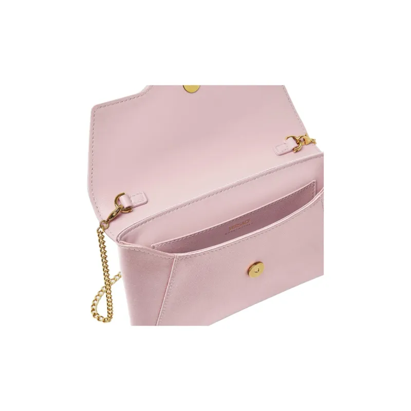 VERSACE La Medusa Viscose Blended Mulberry Silk Clutch Women's Light Pink Red-3