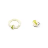 2 Pcs Set (White Hair Ties+Happy Fruit Hair Clips)