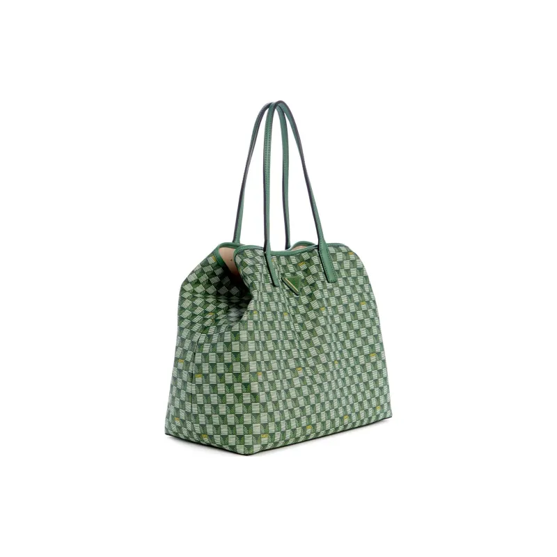 GUESS Faux Leather One Shoulder Handbags Large Size Unisex Green-3