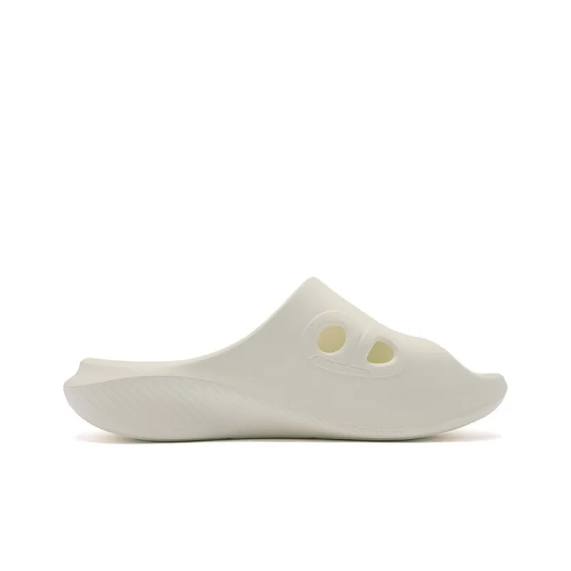 QIAODAN Flying Shadow Slippers 2.0 EVA Cut Out Slip Resistant Abrasion Resistant Slide Slippers Men's Crescent White-2
