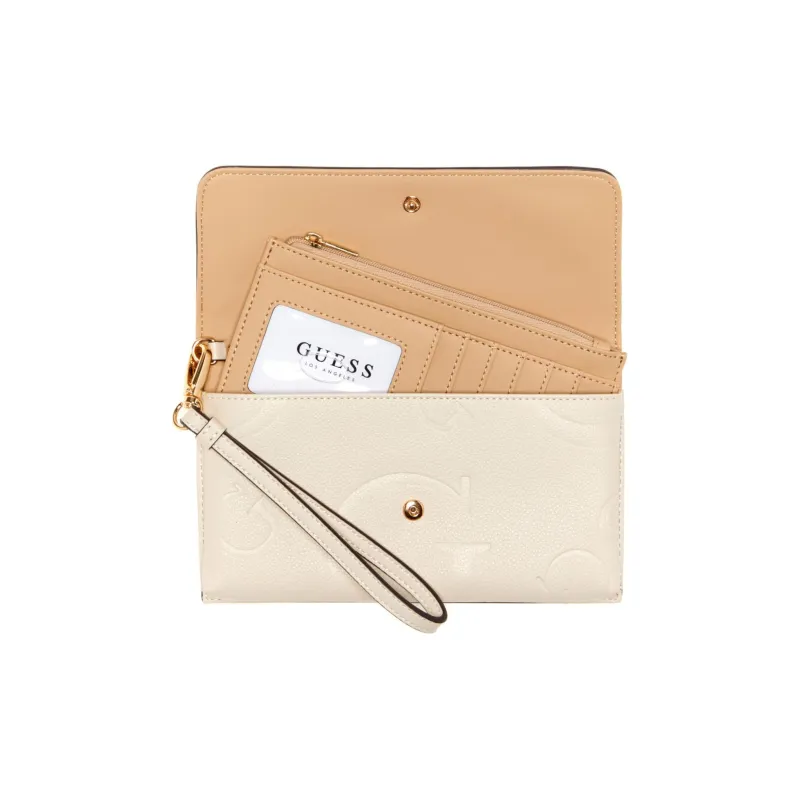 GUESS Faux Leather Clutch Women's White-2