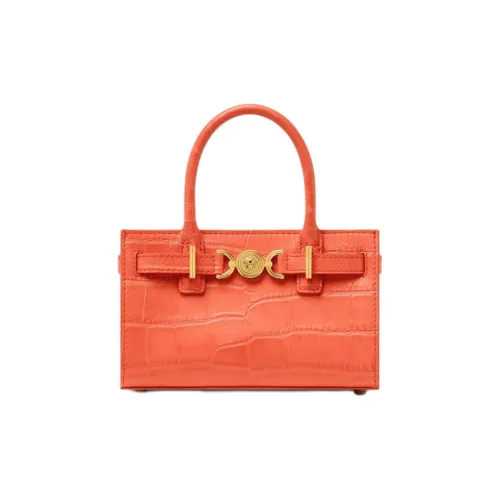 VERSACE Medusa '95 Cow Leather Tote Bag, Shopping Bag, Shoulder Bag, Crossbody Bag, Handbag Mini Women's Coral