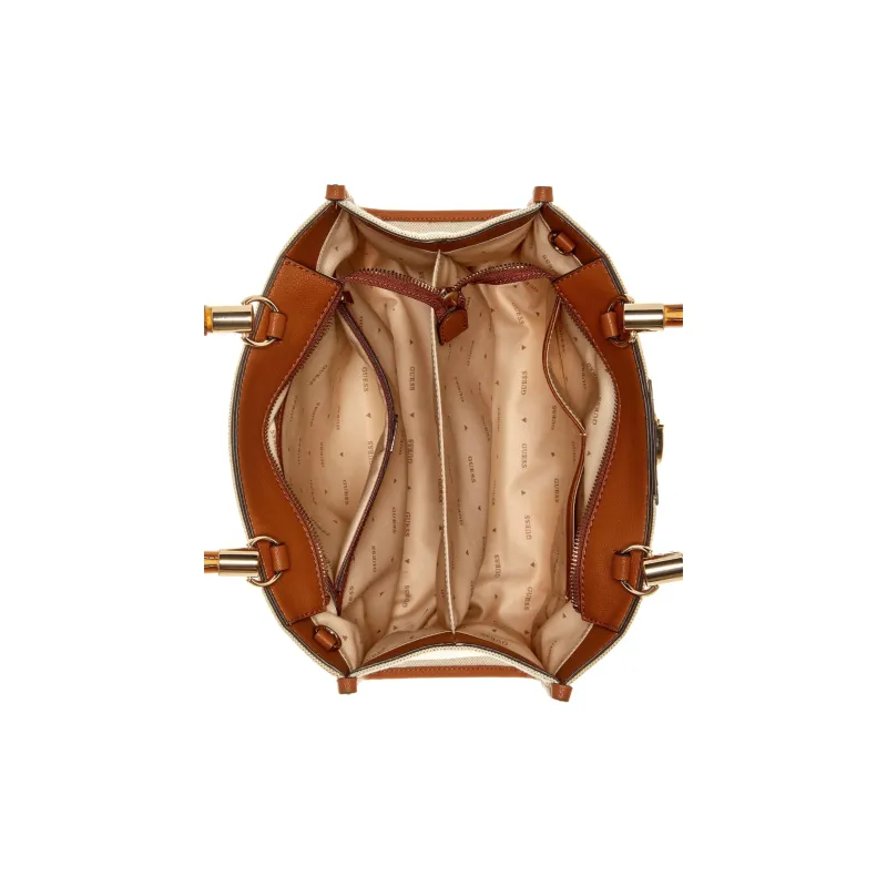 GUESS Canvas Bag, Shoulder Bag, Crossbody Bag, Handbag Women's Brown-3