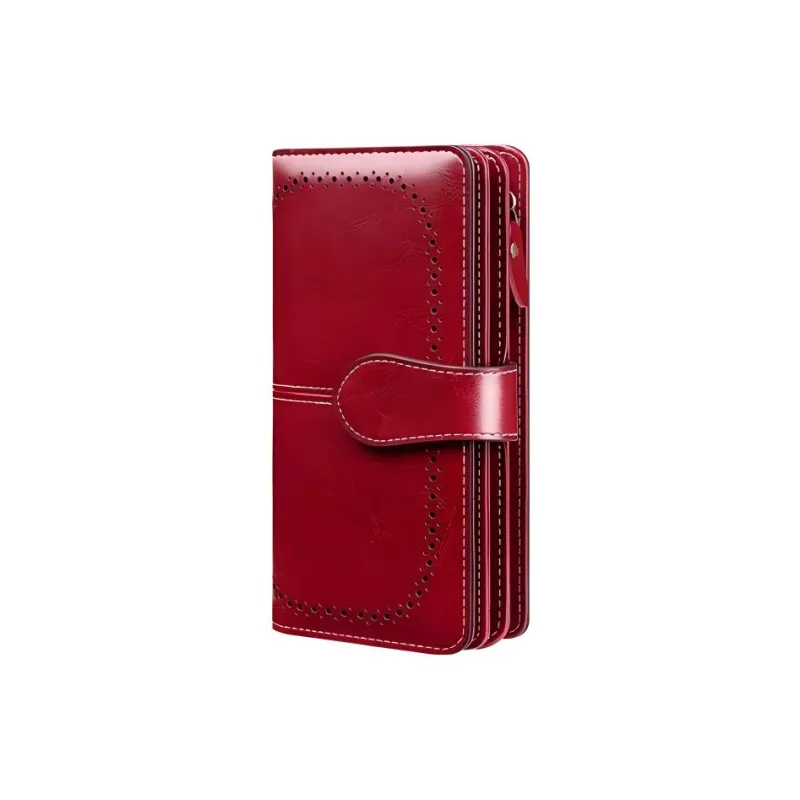 Banyanu Cow Leather Wallet Regular Women's Burgundy/Yellow/Black/Blue-2