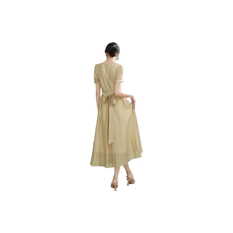 SMEN Short Sleeved Dresses Women's-1