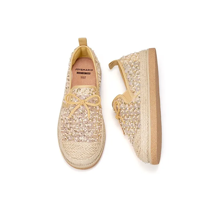 Joy&Mario Espadrilles Women's Black/Gold/Ecru-12