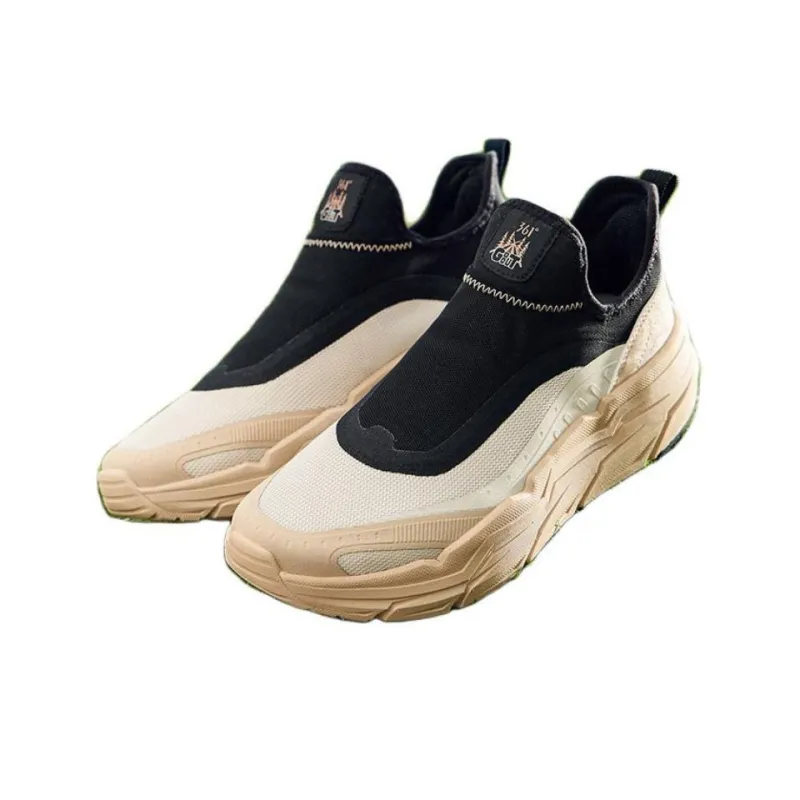 361° Durable Breathable Low Top Chunky Sneakers Men's Beige Black-1