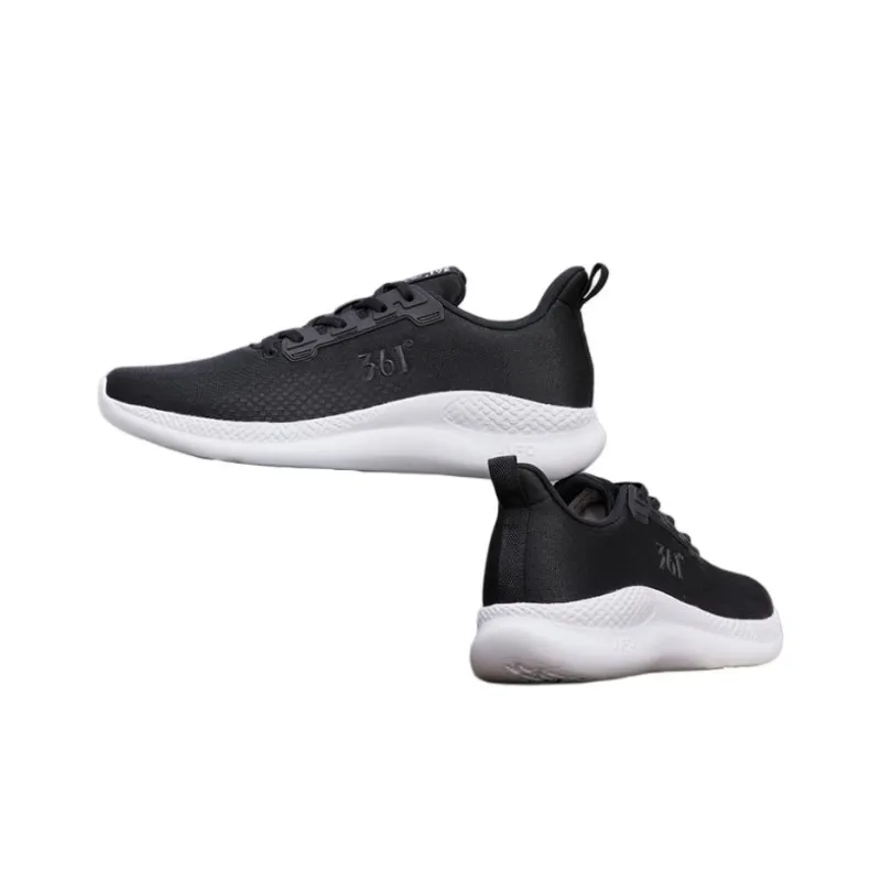 361° Cushioned Slip Resistant Low Top Running Shoes Men's Black White-2