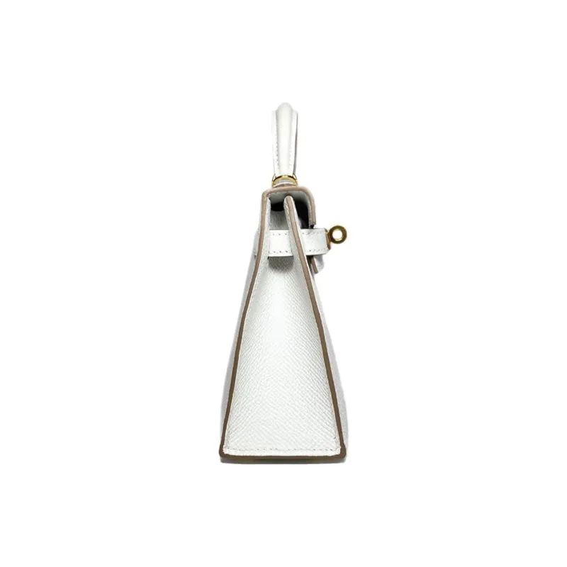 HERMES Mini Kelly Generation 1 Epsom Leather Kelly Bag Handbags Women's M4 Gris Pale Cream Gray-4