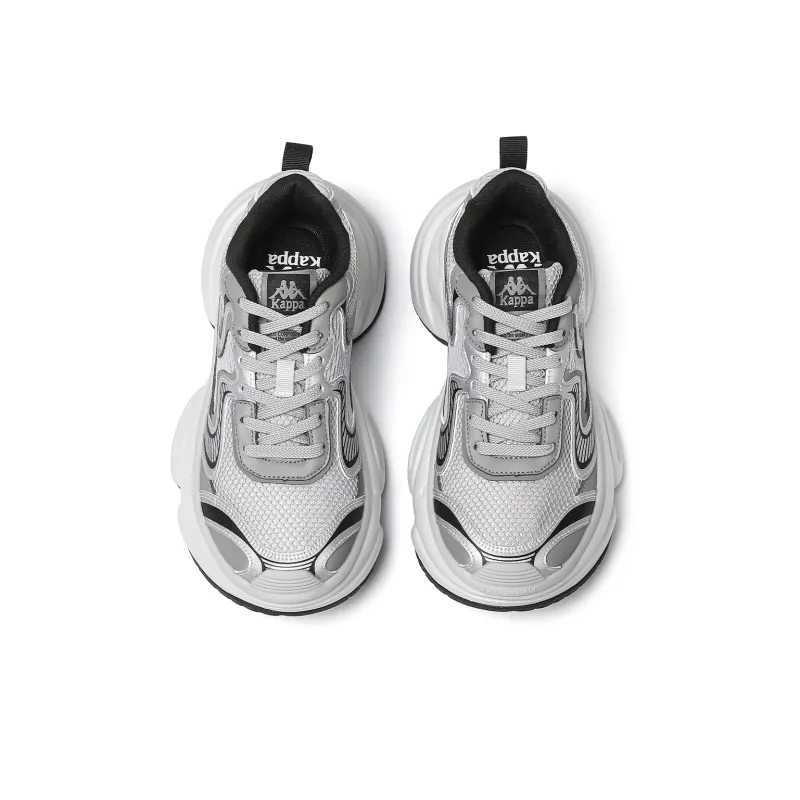 Kappa Anti Slip Wear Resistant Low Top Chunky Sneakers Women's Silver-4