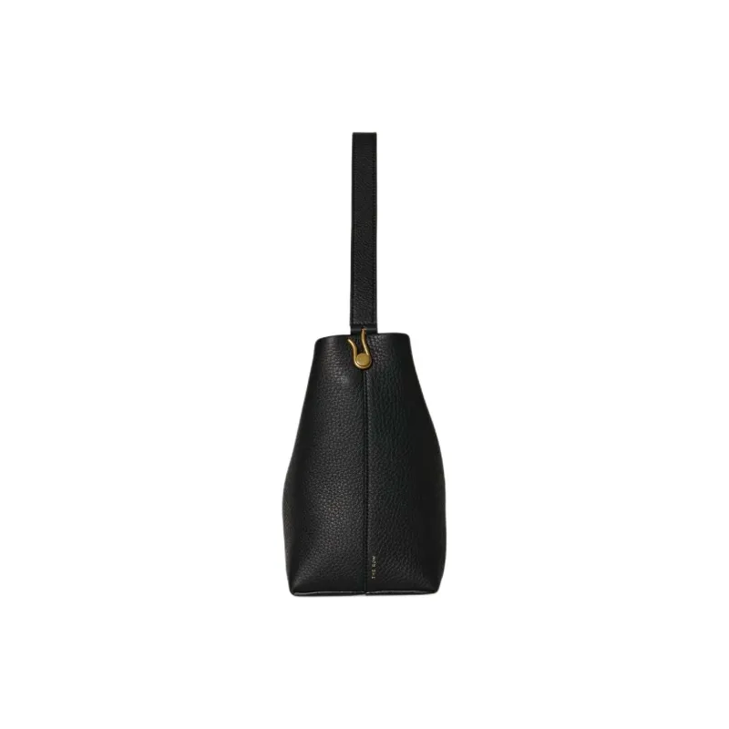 THE ROW Grain Calfskin Tote Bag, Shopping Bag, Handbag Trumpets Women's Black-2