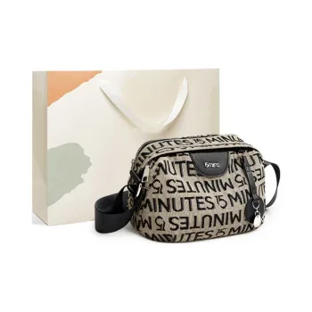 15 MINS Fabric Fanny Pack Sling Bag Shoulder Bag Crossbody Bag Medium Size Women's Midnight Black