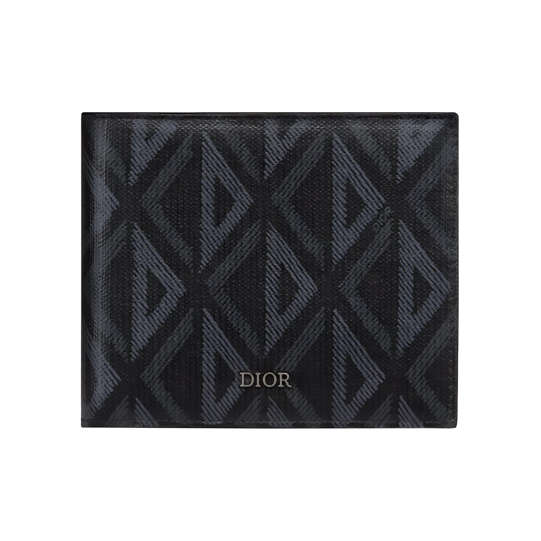 Zipped Long Wallet Black Coated Cotton Canvas with CD