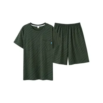 The Story Of The Flower Season Pajama Set Men's Olive Green