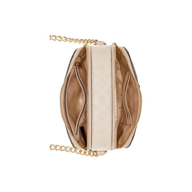 GUESS Faux Leather Camera Bag Shoulder Bag Crossbody Bag Women's Beige-3