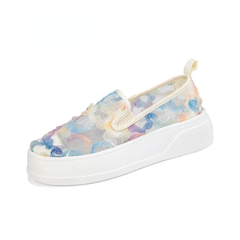 TT&MM Loafers 3cm Women's White Blue-1