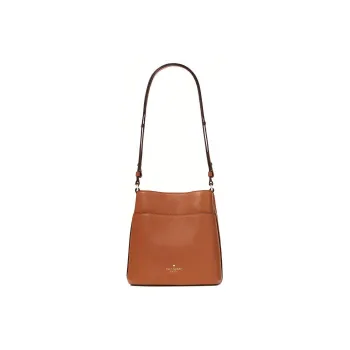 Kate Spade Leila Cow Leather Bucket Bag Handbag Shoulder Bag Crossbody Bag Small Size Women's Brown