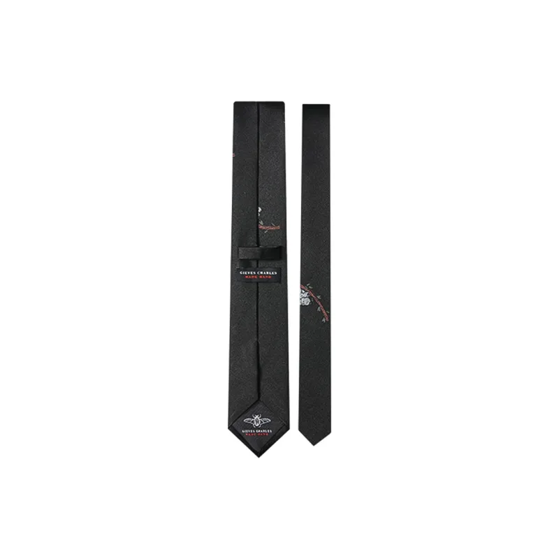 GIEVES CHARLES Mulberry Silk Ties Men's Black-1