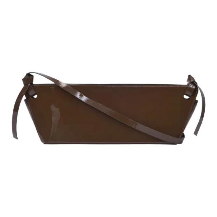 REJINA PYO Leather Shoulder Bag Women's Orange/Brown-3