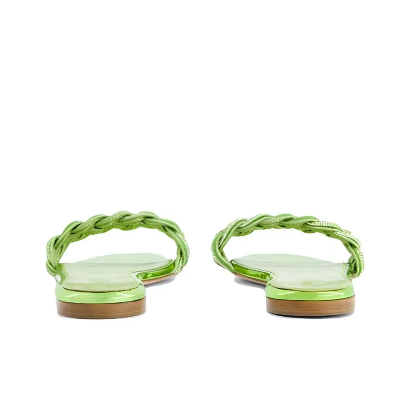 GIAMBATTISTA VALLI Slide Slippers Women's Green-4