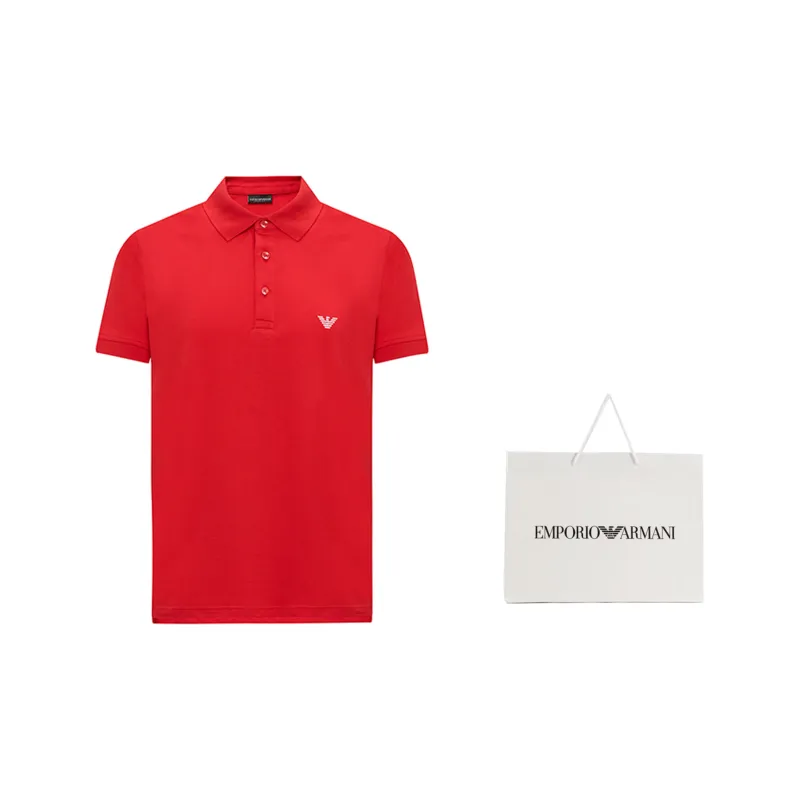 EMPORIO ARMANI SS24 Polo Shirt Men's Red-3