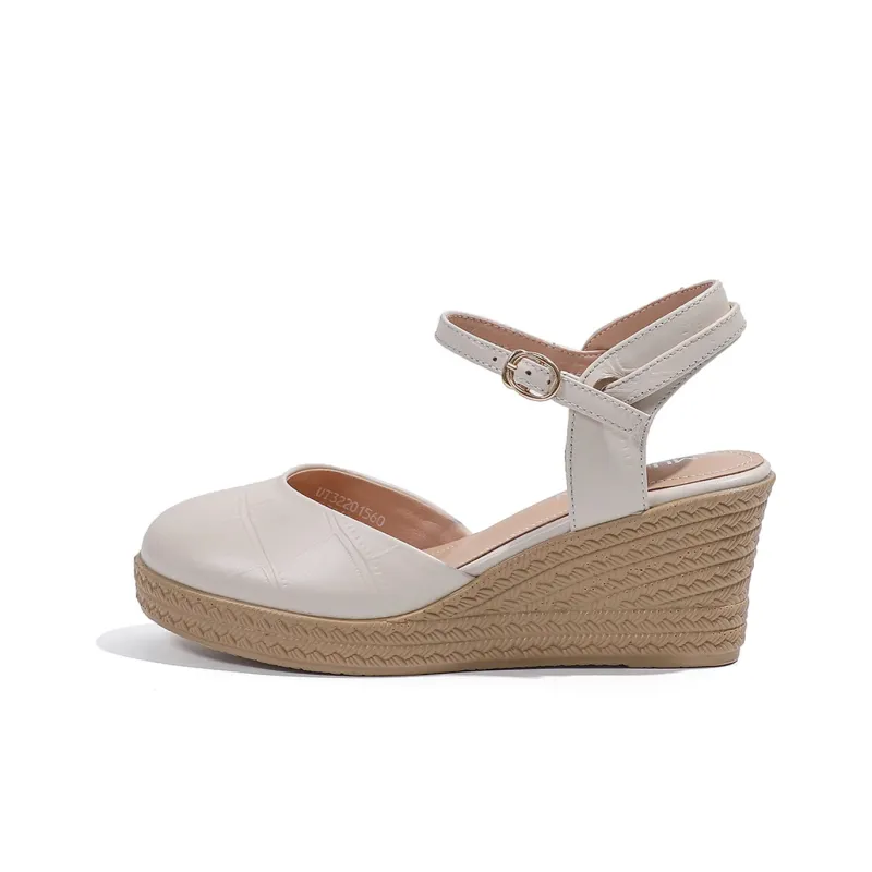 Mulinsen Strap Sandals 7cm Women's Beige-0