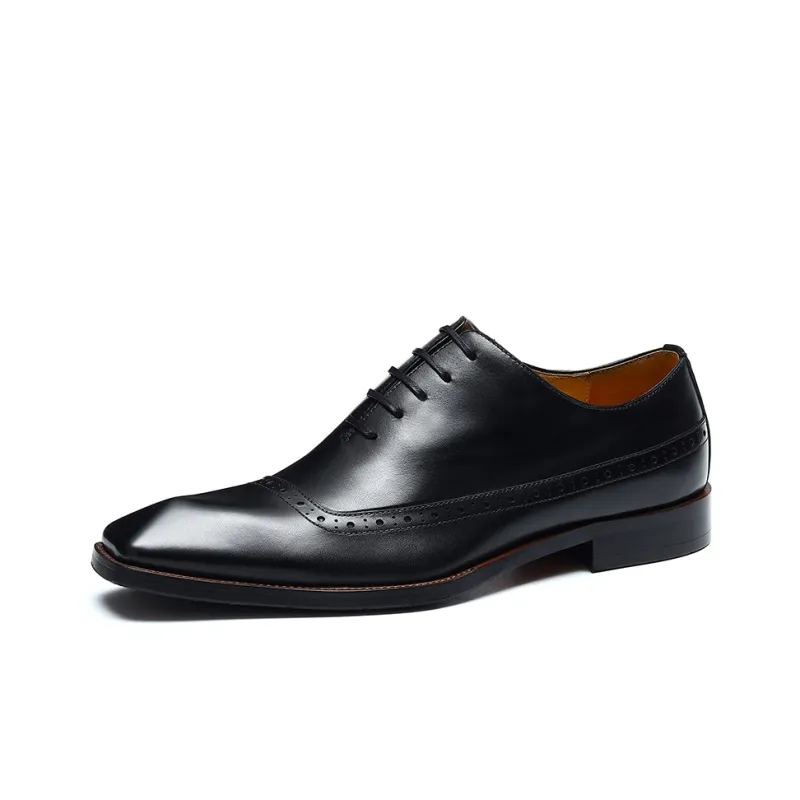ASTON M.JAZZ Dress Shoes Men Low Top Black/Gray/Yellow Brown-0