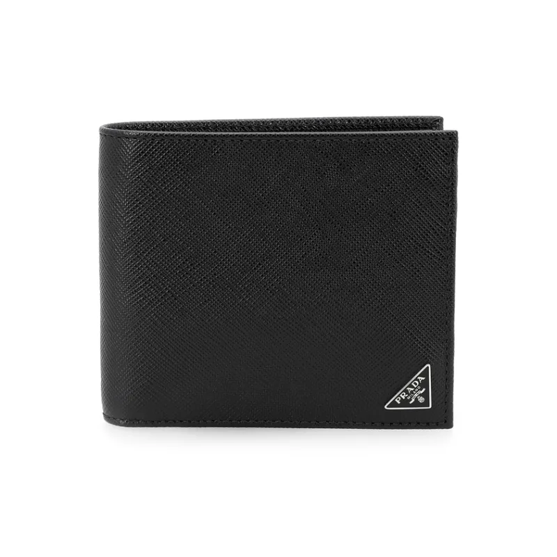 PRADA Leather Wallet Men's Black-1