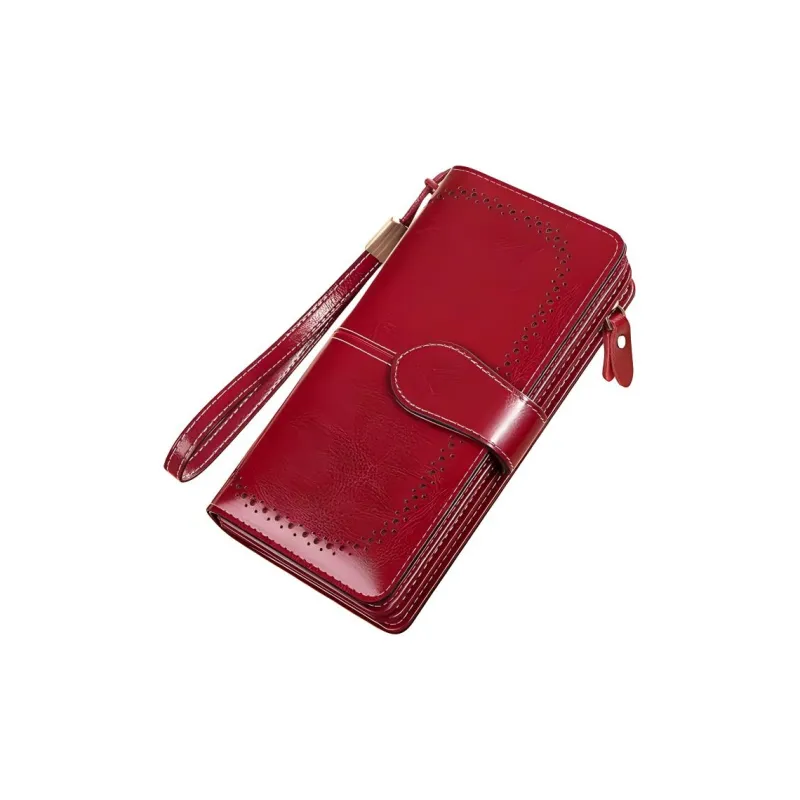 Banyanu Cow Leather Wallet Regular Women's Burgundy/Yellow/Black/Blue-4