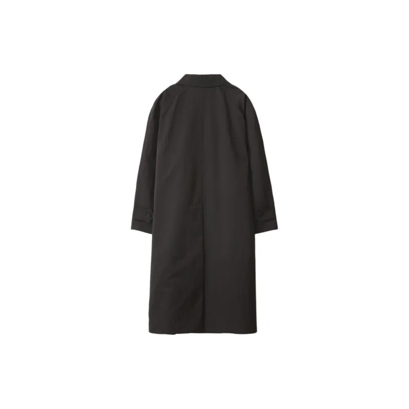 NOTHING WRITTEN Nylon Volume Balmacaan Trench Trench Coat Women's Black-1