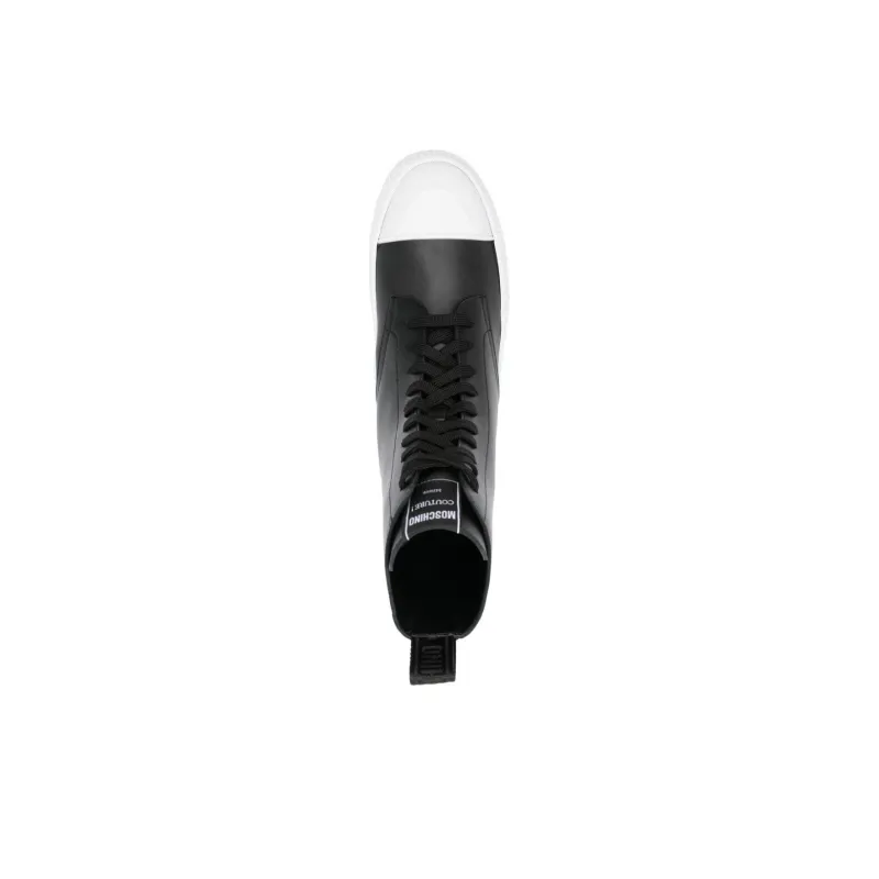MOSCHINO High-Top Skateboard Shoes Men's Black-4