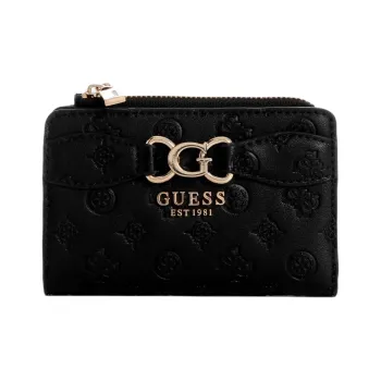 GUESS Faux Leather Wallets Card Holders Unisex Black