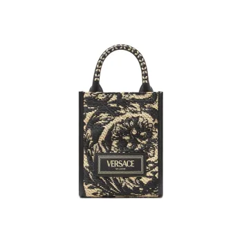 VERSACE Raffia Fiber Shoulder Bag Crossbody Bag Handbag Mini Women's Black