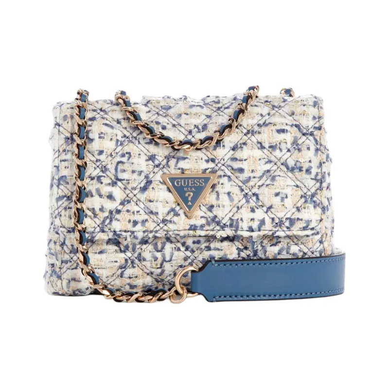 GUESS Tweed Shoulder Bag Crossbody Bag Mini Women's Blue-0