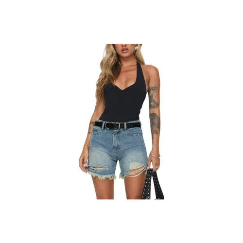 PRINCESS POLLY Denim Shorts Women's Light Wash