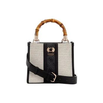 GUESS Canvas Tote Bag Shopping Bag Shoulder Bag Crossbody Bag Handbag Mini Women's Black