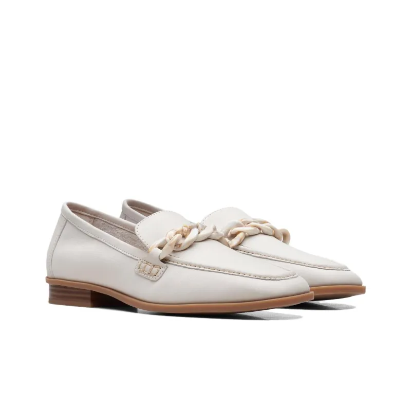 Clarks Sarafyna Iris Loafers 2cm Women's White-2