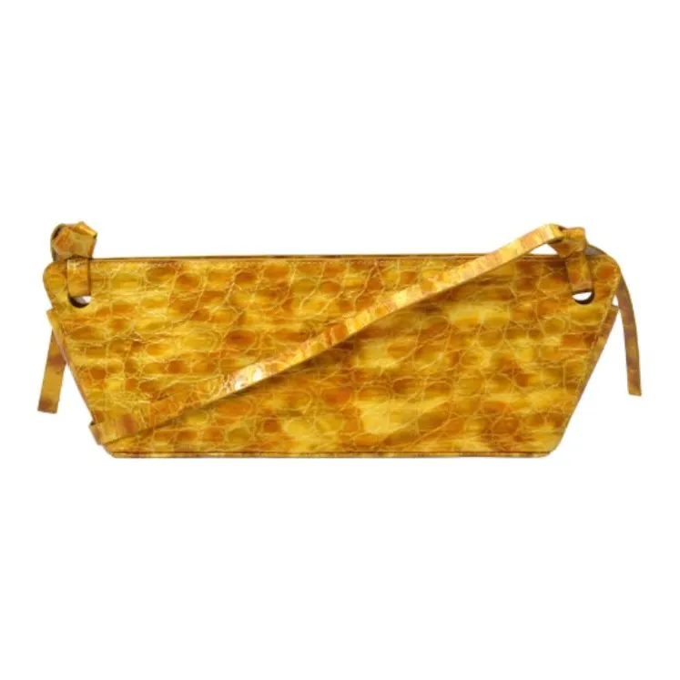 REJINA PYO Leather Shoulder Bag Women's Orange/Brown-2