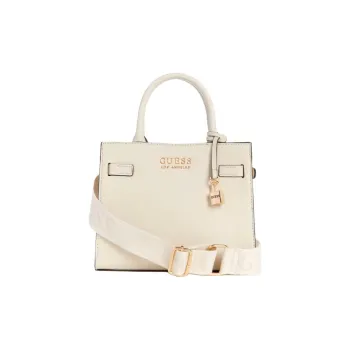 GUESS Faux Leather Handbag Shoulder Bag Crossbody Bag Small Size Women's Gray White